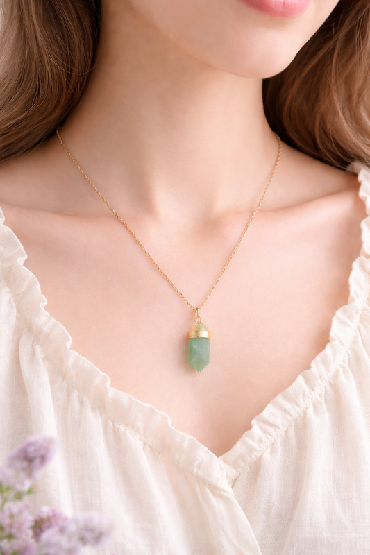 Pendentif en Aventurine - L'Éclat du Sous-Bois