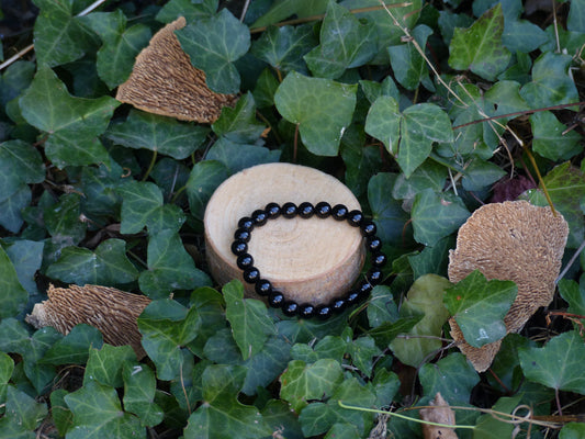 Bracelet Bouclier en Agate Noire